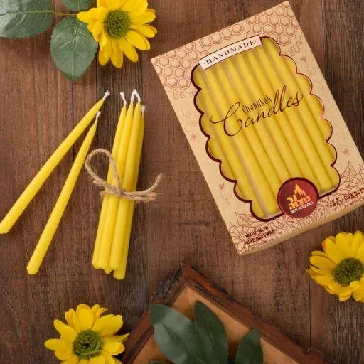 100% All Natural Beeswax Chanukah Candles set of 45 Hand Made