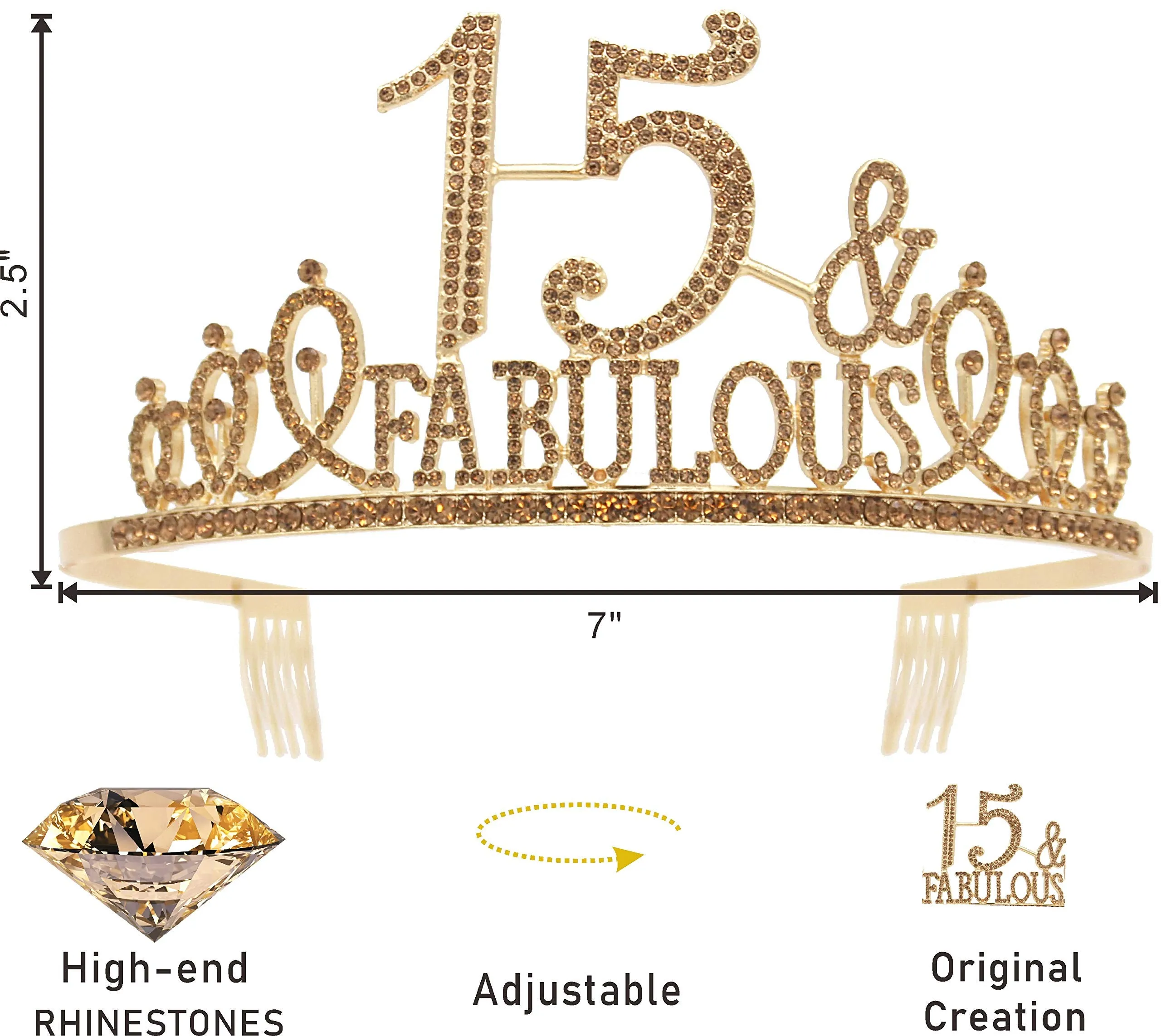 15th Birthday Gifts for Girls, 15th Birthday Tiara and Sash, 15th Birthday Decorations