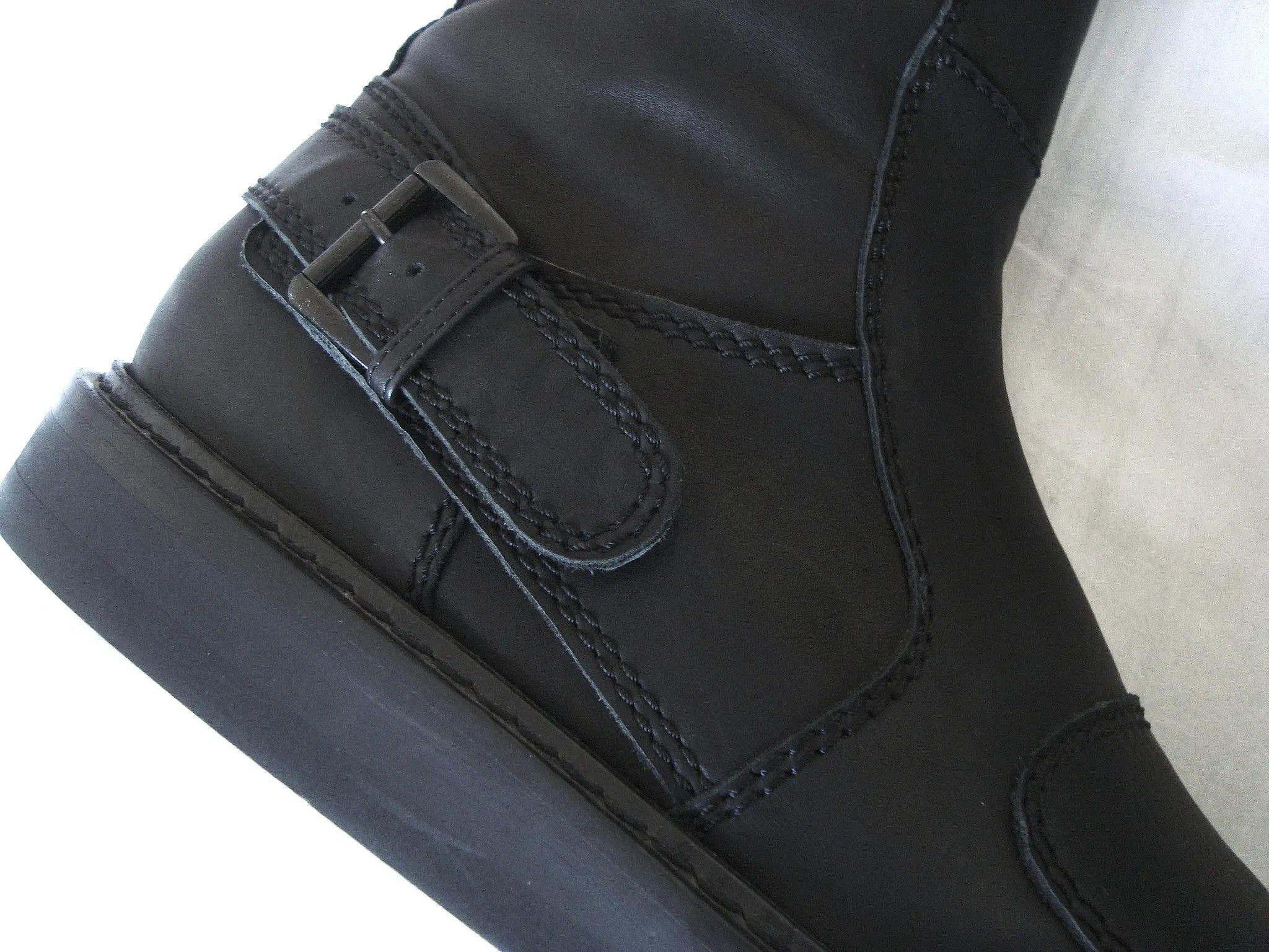 2011 Washed Calf Leather Biker Boots