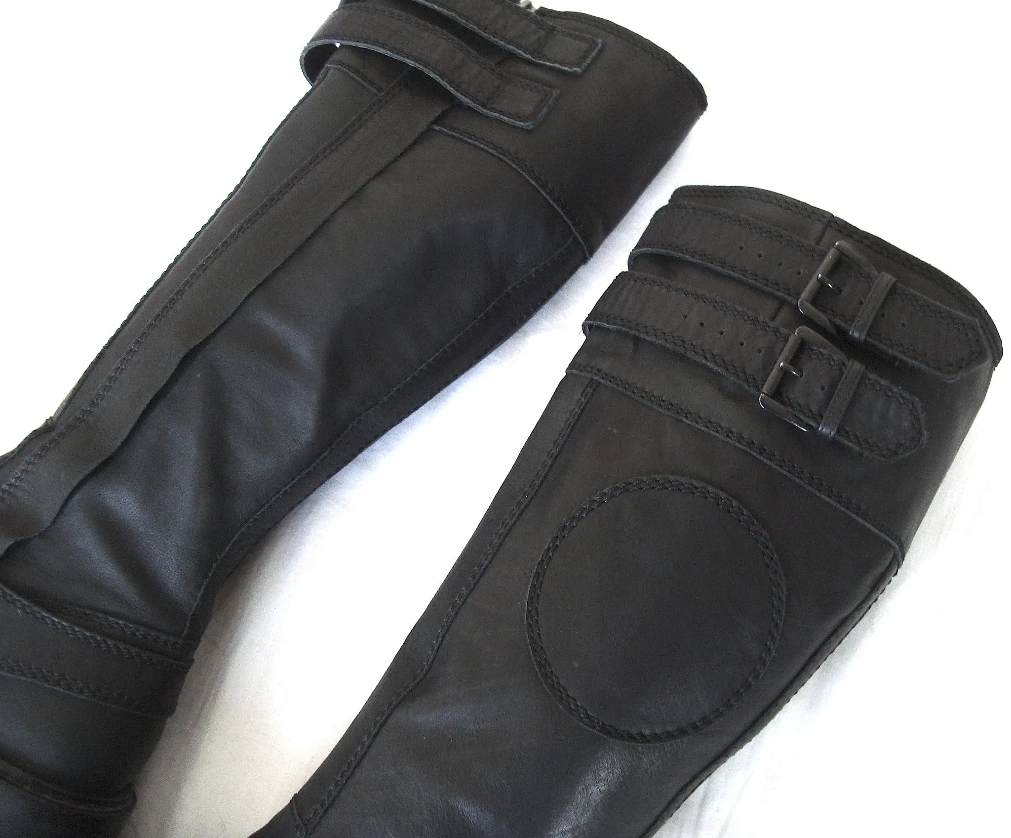 2011 Washed Calf Leather Biker Boots