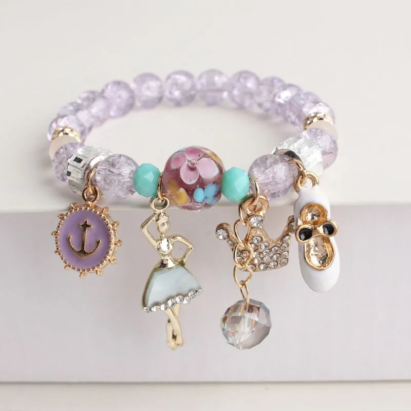 2021 new Korean handmade DIY ladies bracelet for women rabbit star and moon pendant rabbit hand flower pendant bracelet female