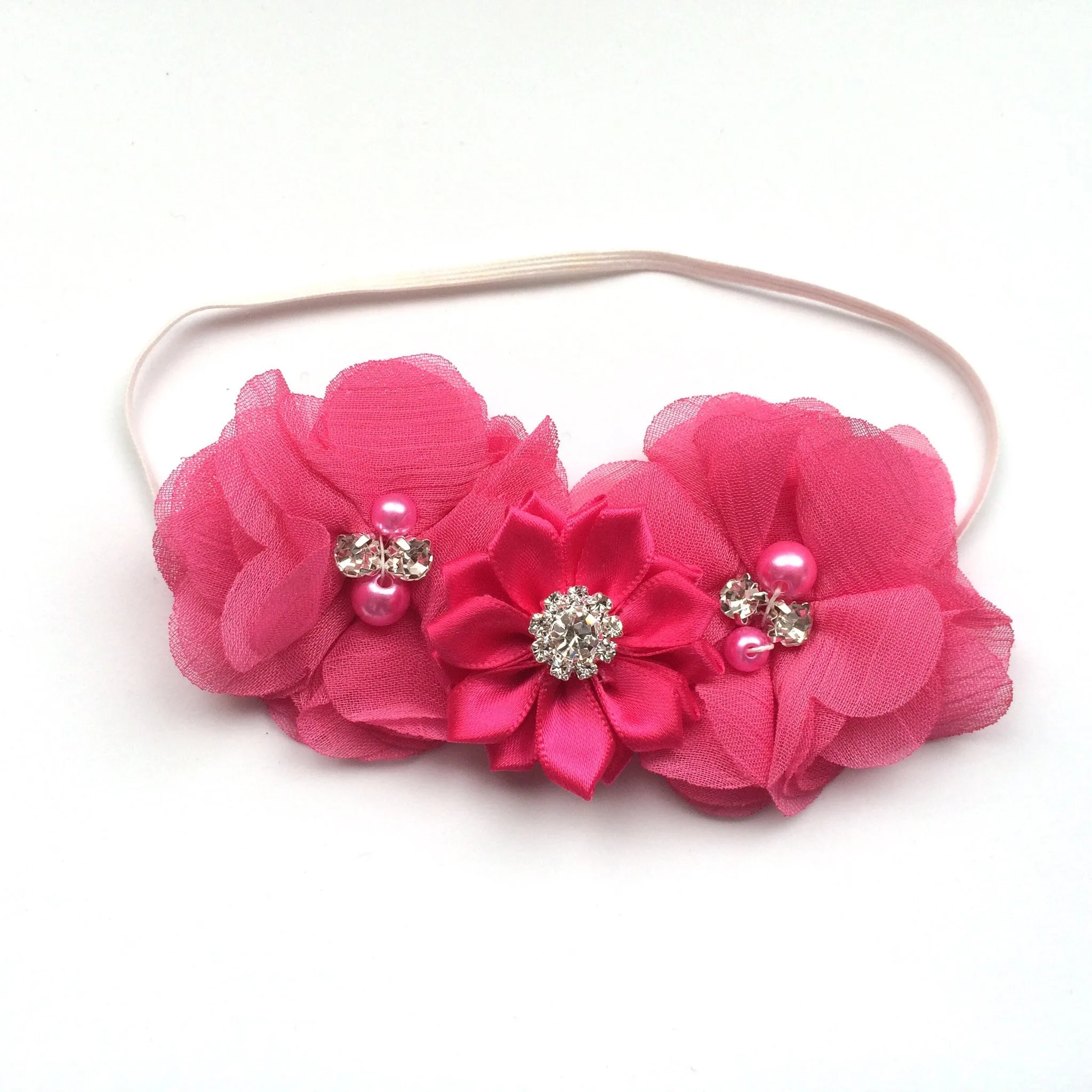 3 flower headband-pick your color