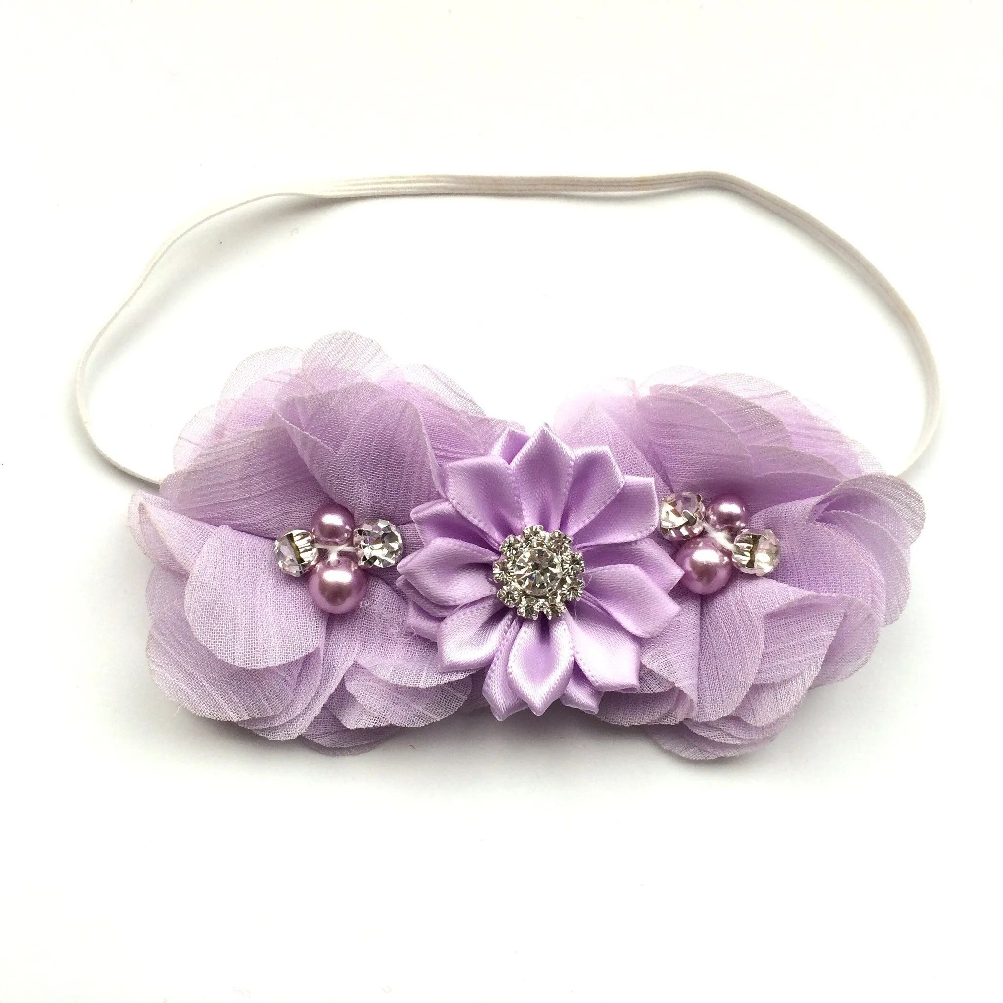 3 flower headband-pick your color