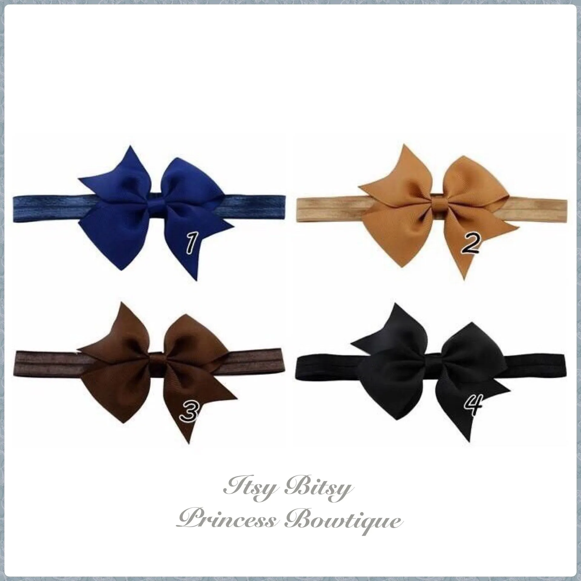 3.5 Inch Bow on Elastic headband