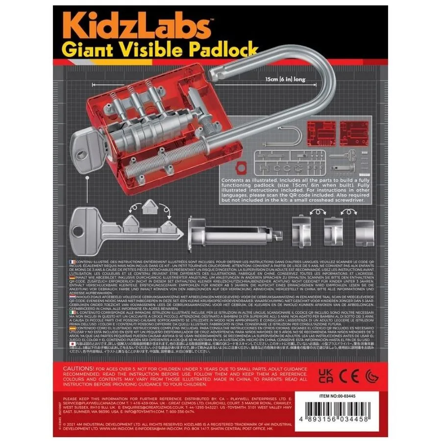 4M - KidzLabs: Giant Visible Padlock