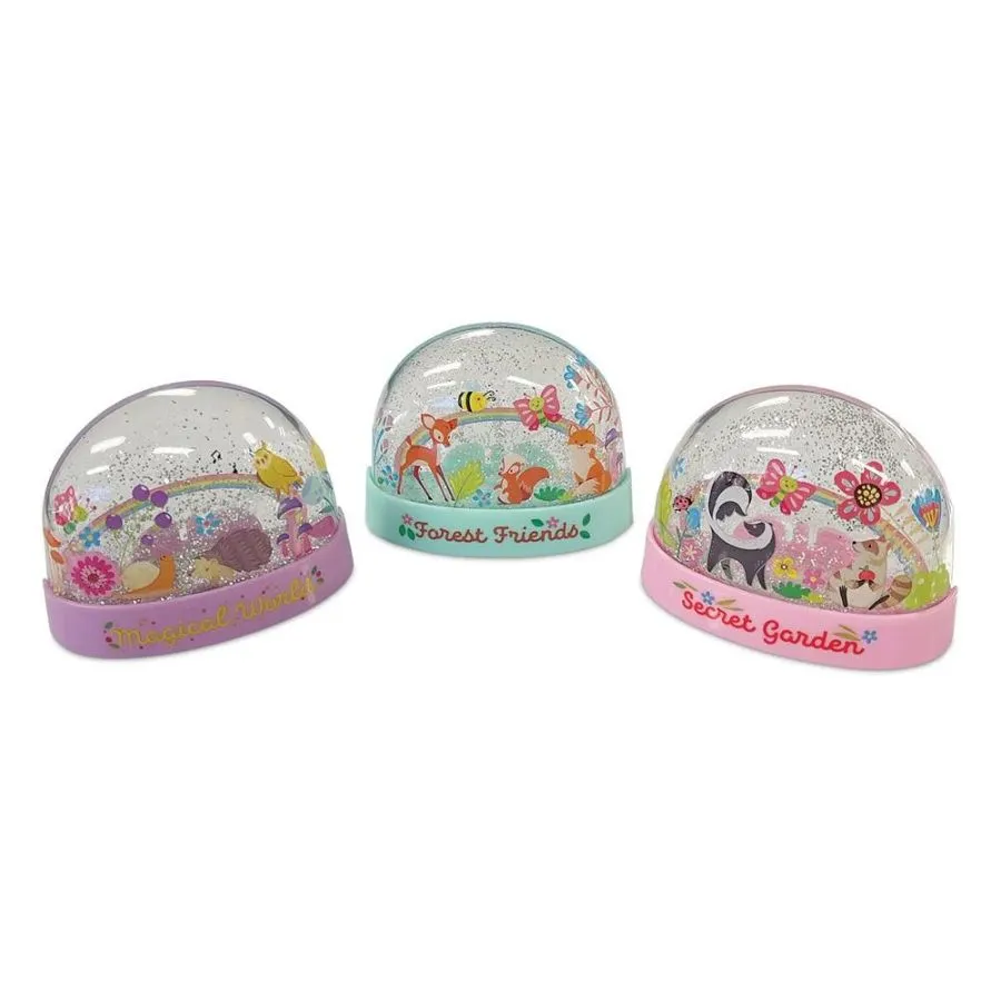 4M - KidzMaker: Mini Glitter Rainbow Water Snow Domes