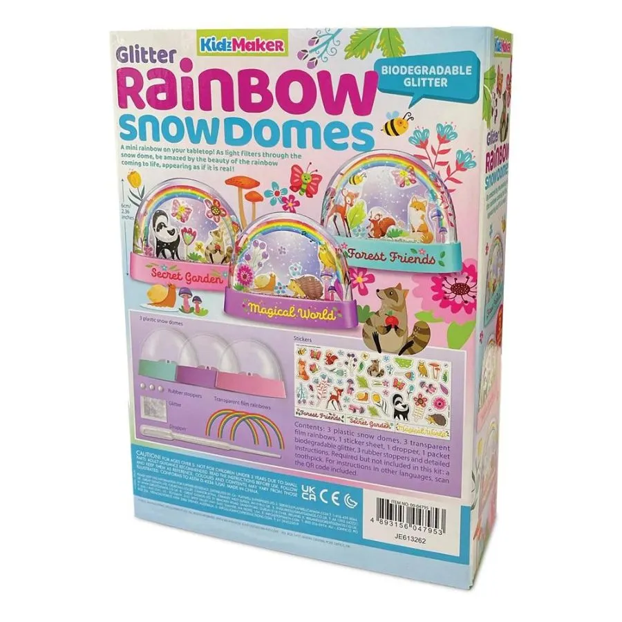 4M - KidzMaker: Mini Glitter Rainbow Water Snow Domes