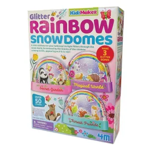 4M - KidzMaker: Mini Glitter Rainbow Water Snow Domes