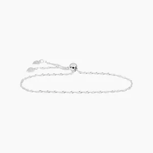 Adjustable Milano Twist Sterling Silver Friendship Bracelet (Silver)