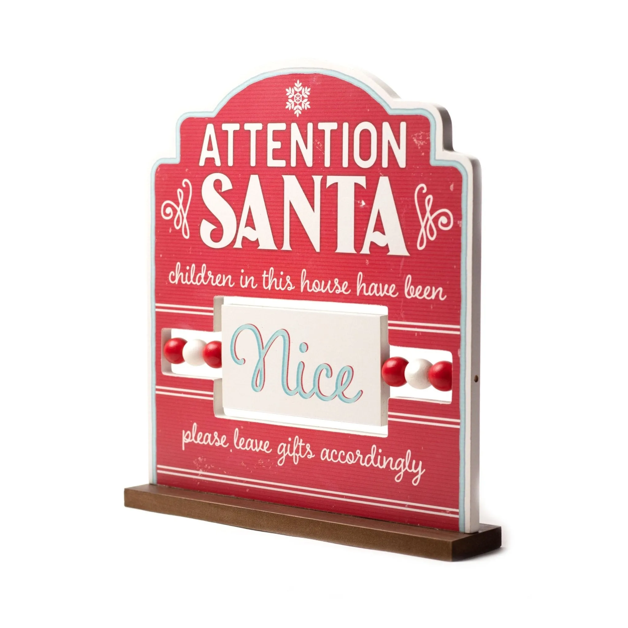 Attention Santa Nice/Naughty Tabletop Sign 25x28cm 2528002