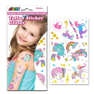 Avenir - Tattoo Glitter Sticker Set: Unicorns