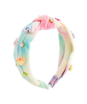 Bari Lynn Knot Headband Plush Charm Yellow Multi