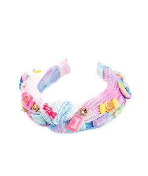 Bari Lynn Knot Headband Tie Dye Crinkle With Candy Charms