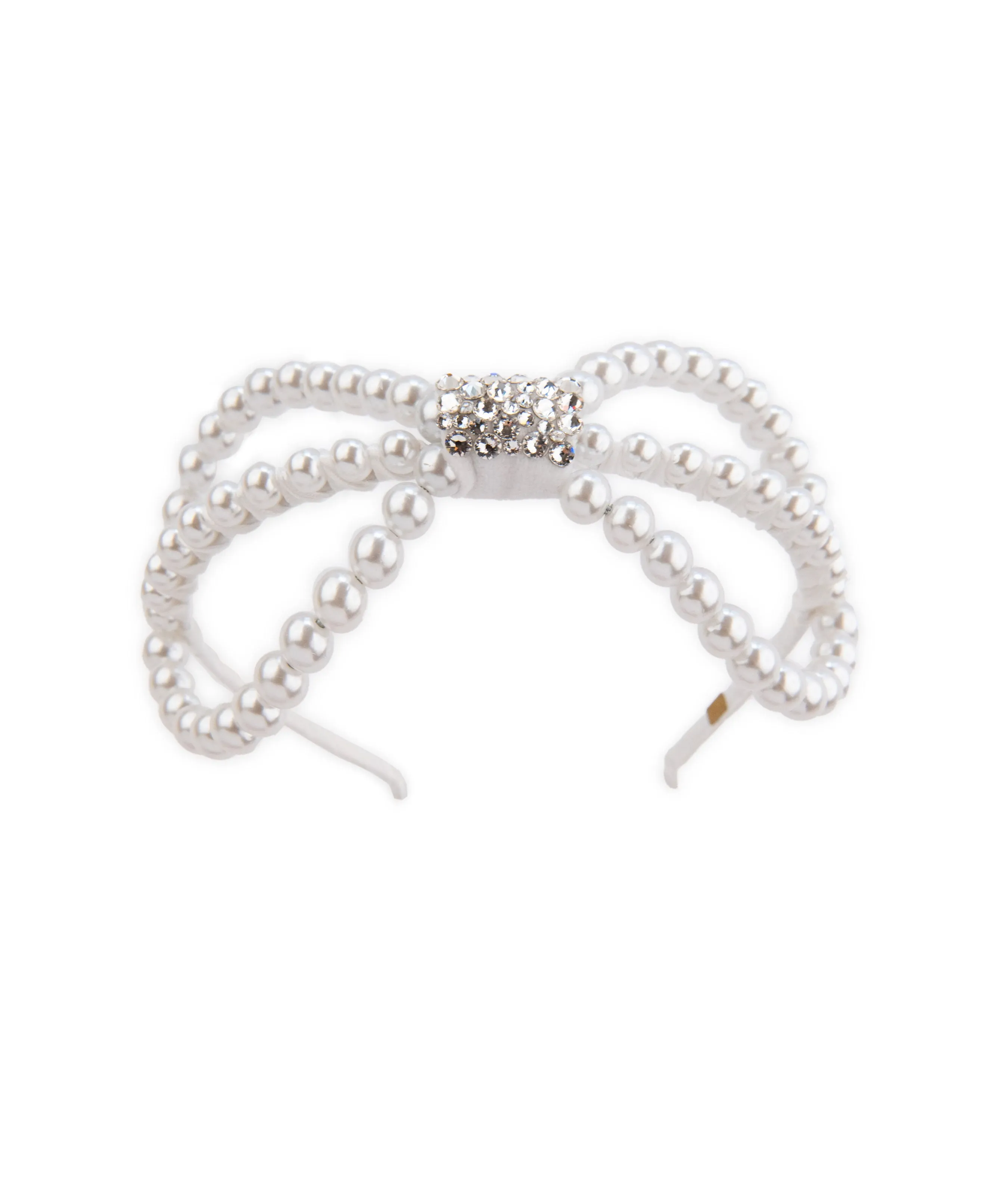 Bari Lynn Thin Headband Large Pearl Bow