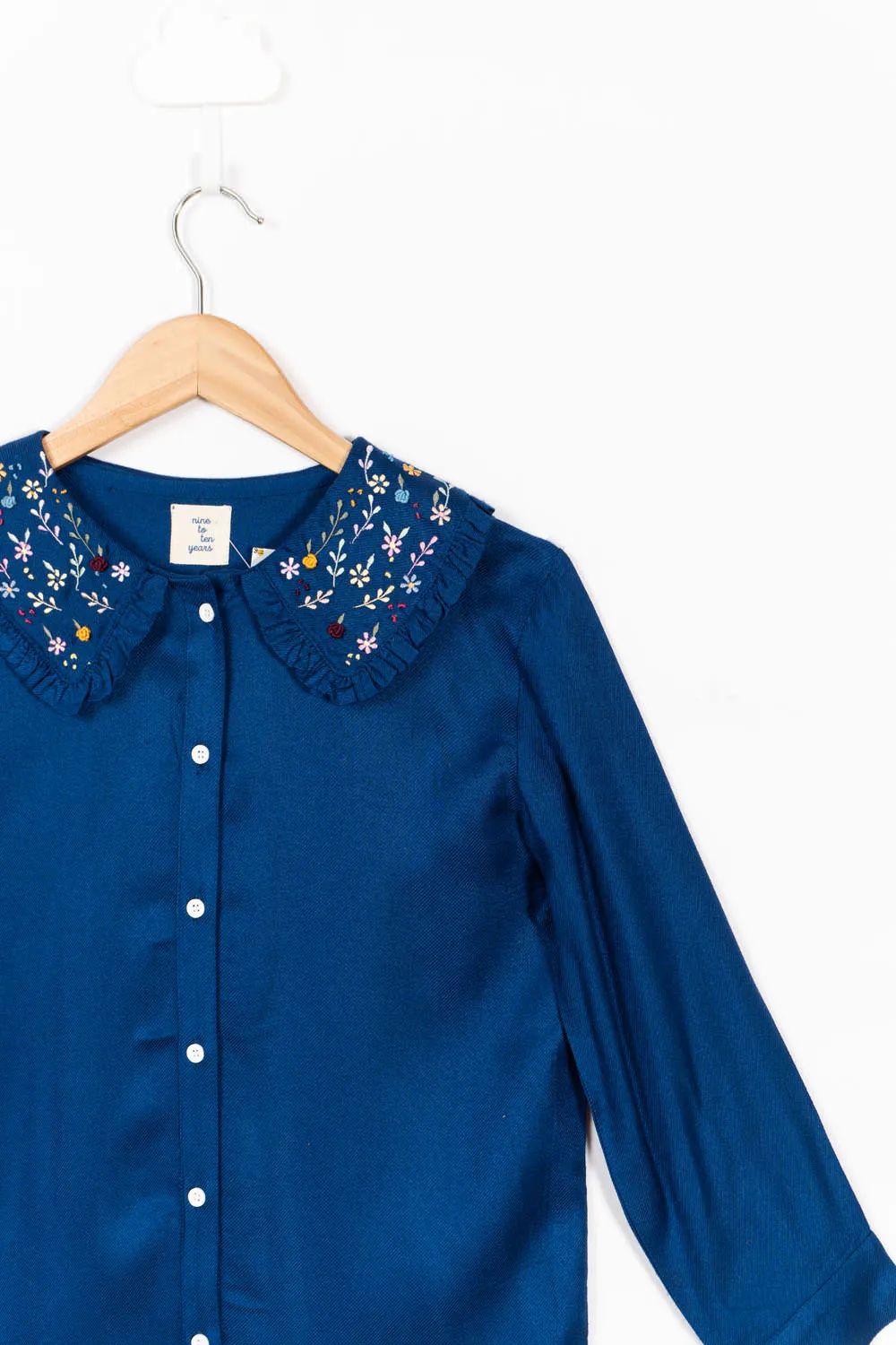 Blue Embroidered Shirt