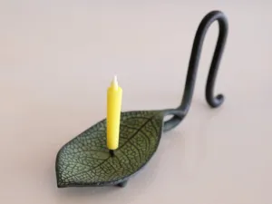 Cast Iron Candle Holder by Takazawa Candle : Ichiyou Leaf