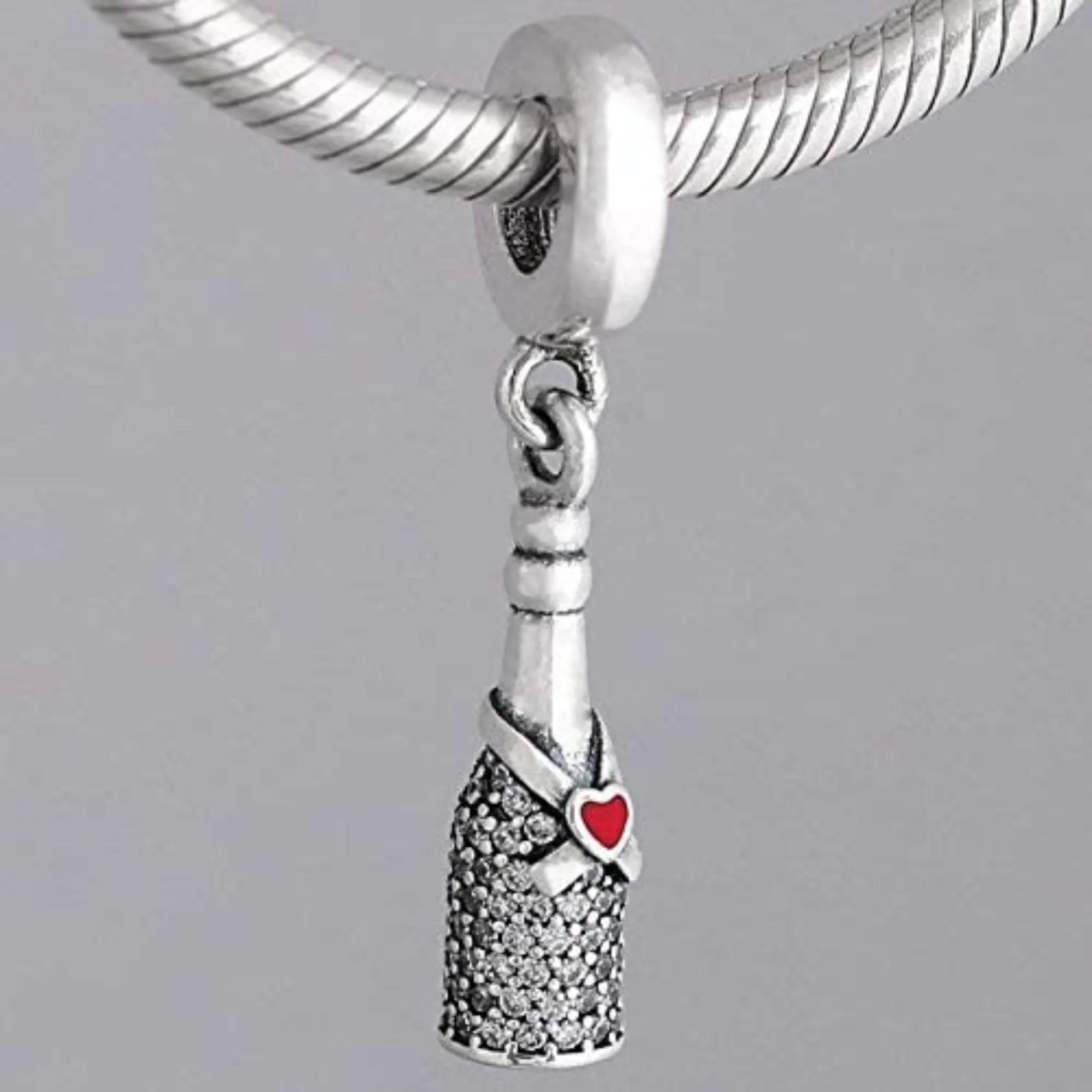 Champagne Bottle Drink Dangle Pendant Charm