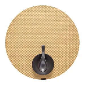 Chilewich Round Mini Basketweave Placemat - Ochre