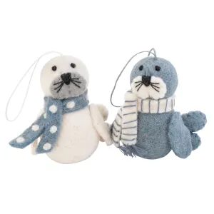 Christmas seals in scarves