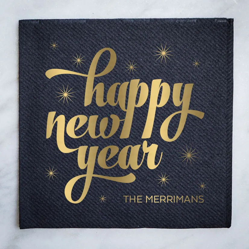 Custom Linen-Like New Years Eve Napkins