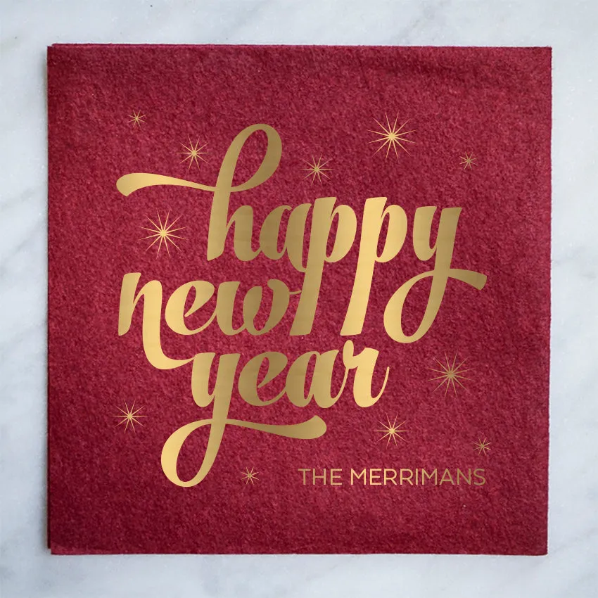 Custom Linen-Like New Years Eve Napkins