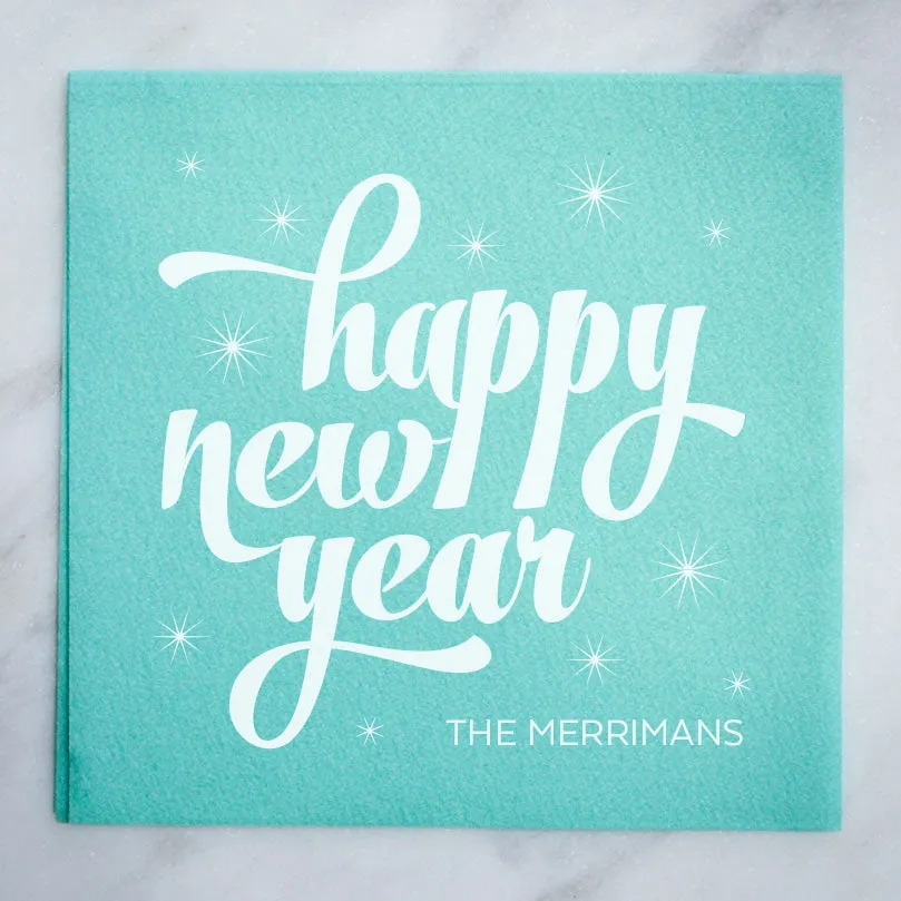 Custom Linen-Like New Years Eve Napkins