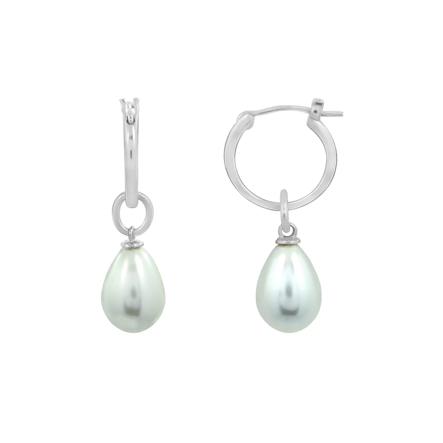 Dangle Pearl Hoop Earrings