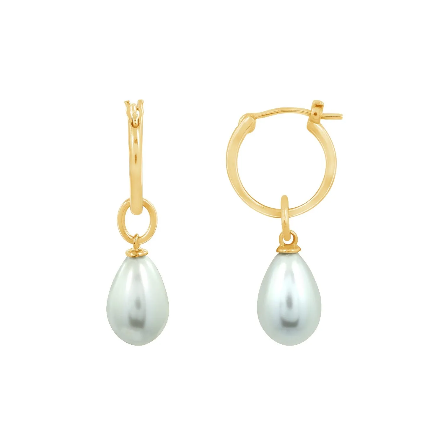 Dangle Pearl Hoop Earrings