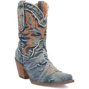 Dingo Women's 9" "Y'all Need Dolly" Short Denim Western Boot - Blue DI950