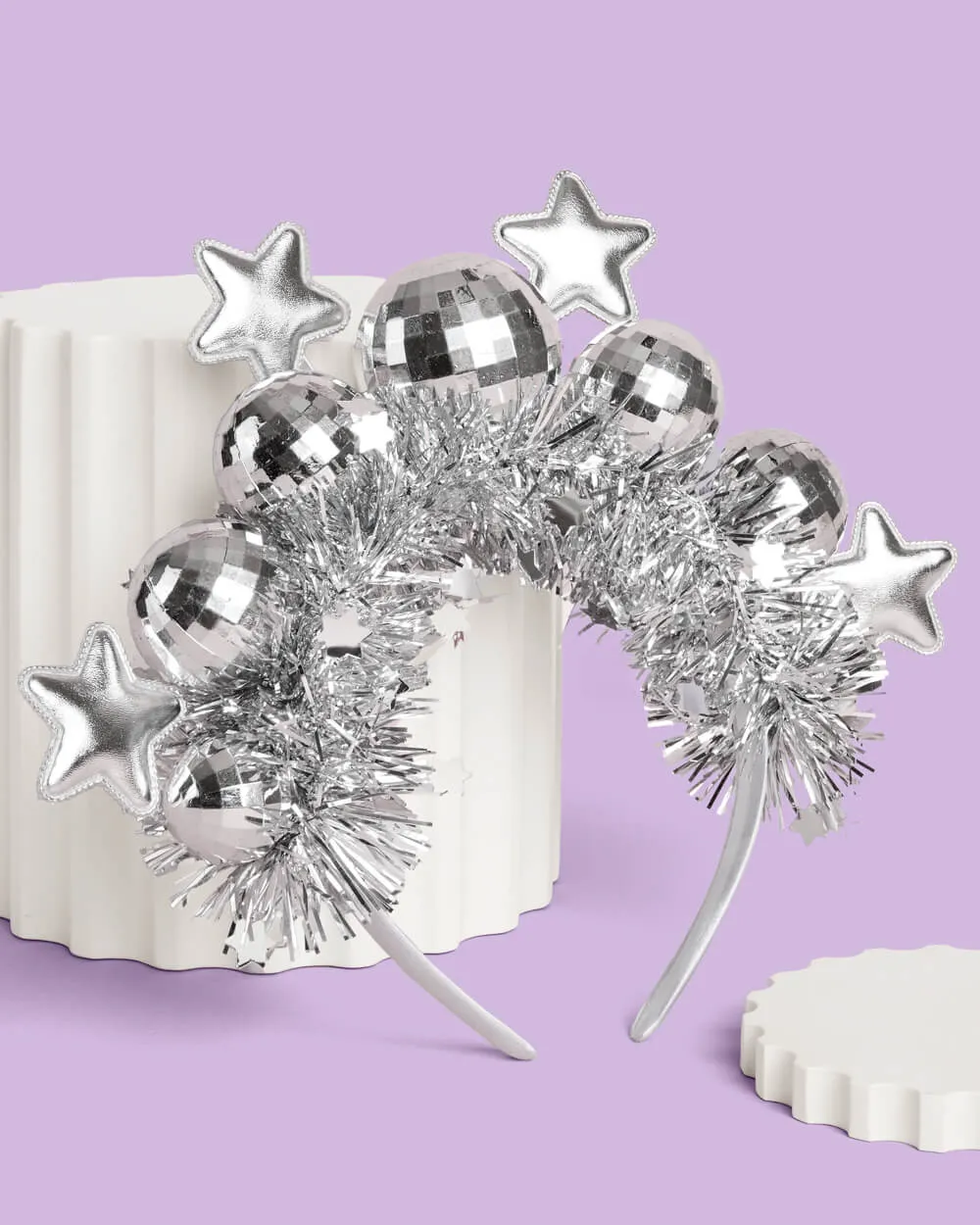 Disco Stars Headband - silver fringe headband