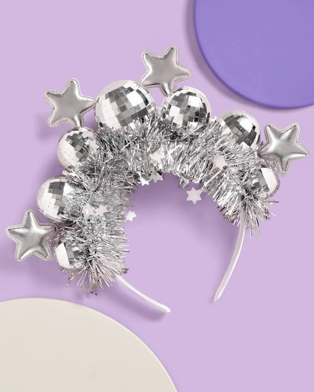 Disco Stars Headband - silver fringe headband