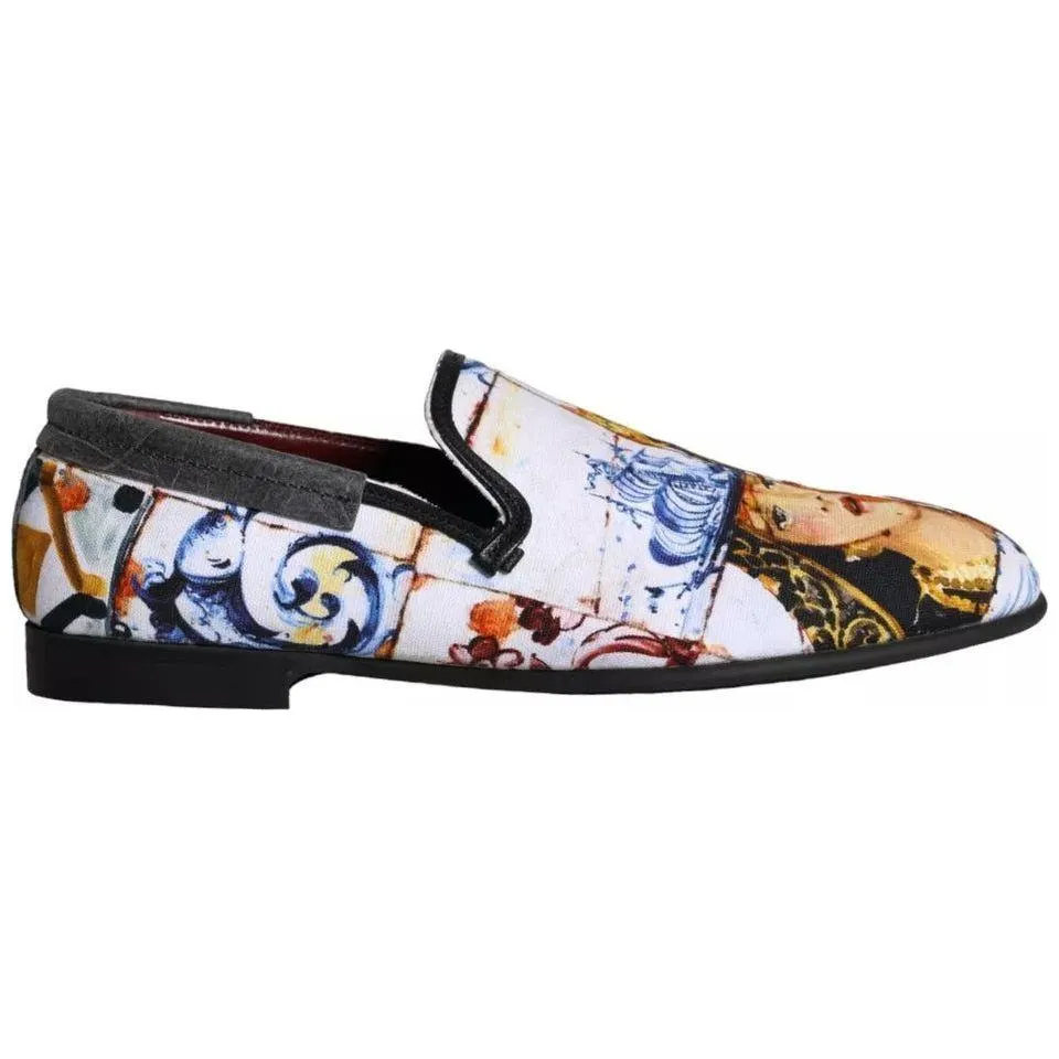 Dolce & Gabbana Multicolor Madonna Majolica Amalfi Men Loafers Shoes