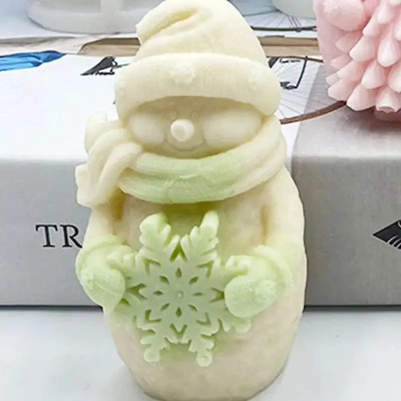 Festive Snowman Candle Making Silicone Mold for Aromatherapy