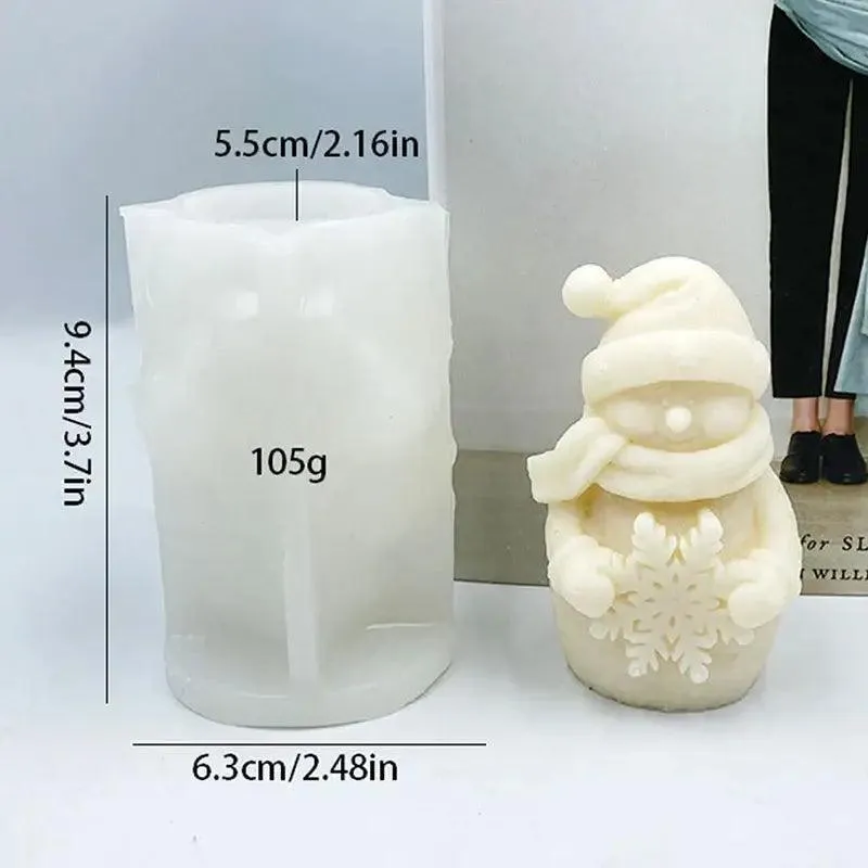 Festive Snowman Candle Making Silicone Mold for Aromatherapy