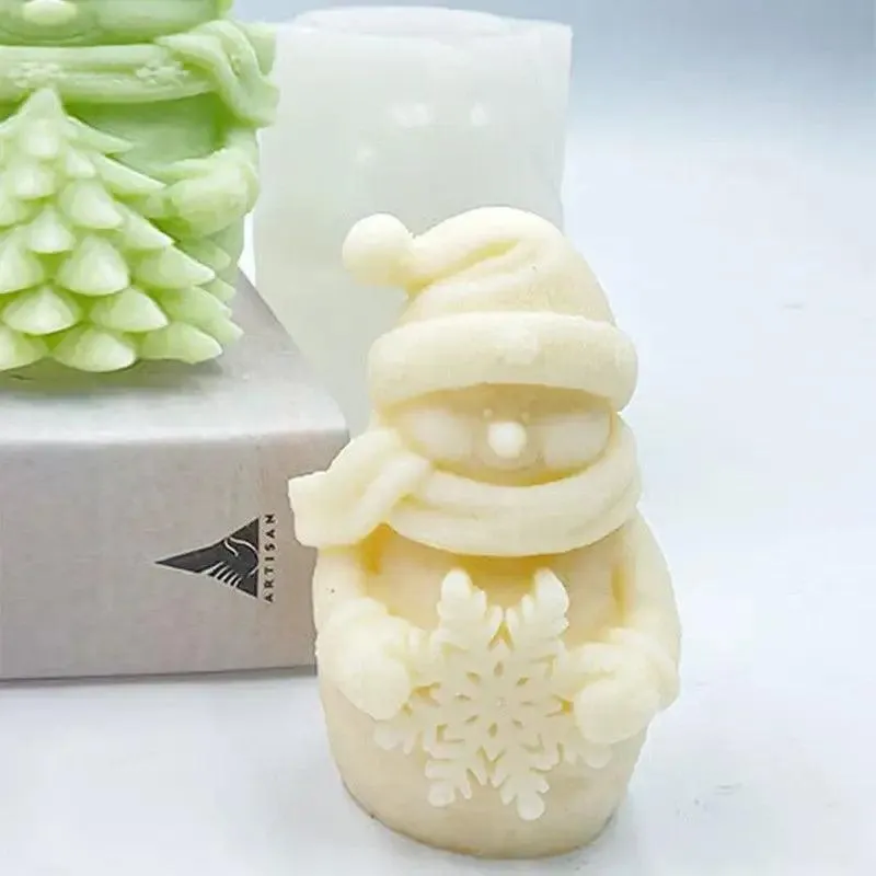 Festive Snowman Candle Making Silicone Mold for Aromatherapy