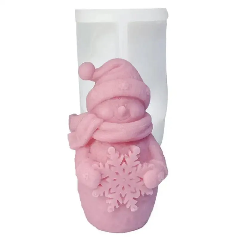 Festive Snowman Candle Making Silicone Mold for Aromatherapy