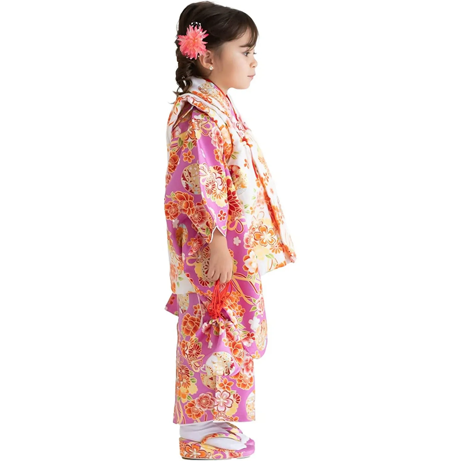 Full Kimono Set for 3 Years Old Purple Shichigosan/New Years Ceremony