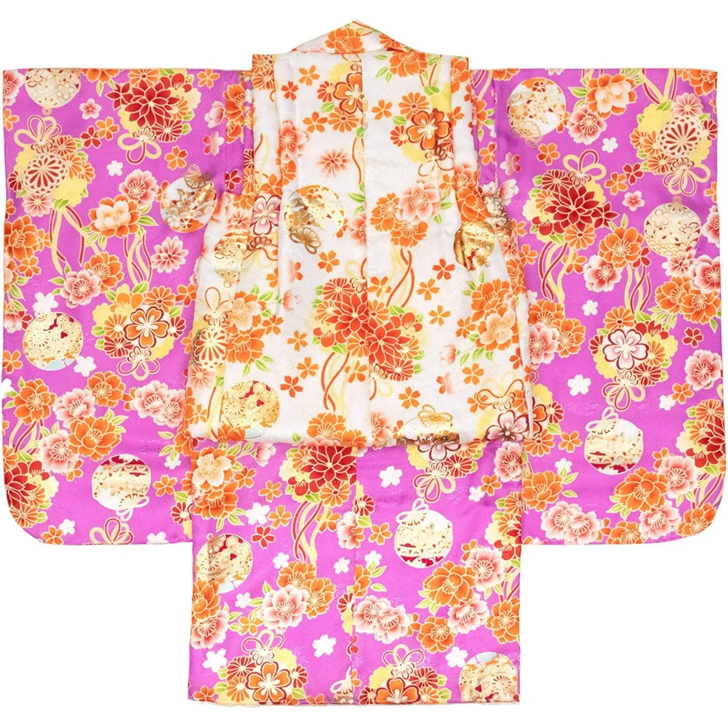 Full Kimono Set for 3 Years Old Purple Shichigosan/New Years Ceremony