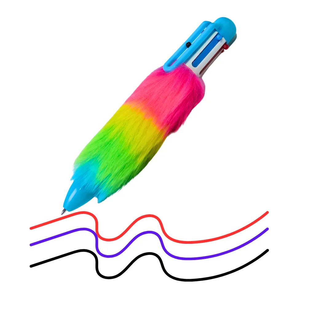 Fur Ballpoint Color Pen For Kids-1 (Random colors will be sent)