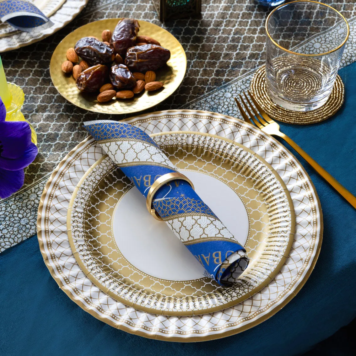 Gold & White Fabric Table Runner - 2m