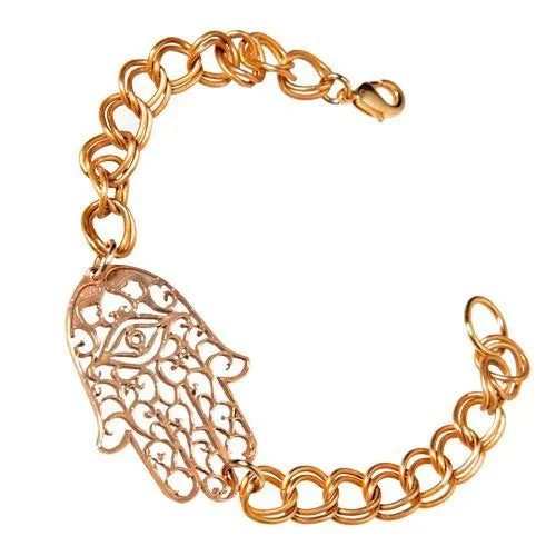 Hamsa Peace Bronze Link Bracelet (Wholesale)