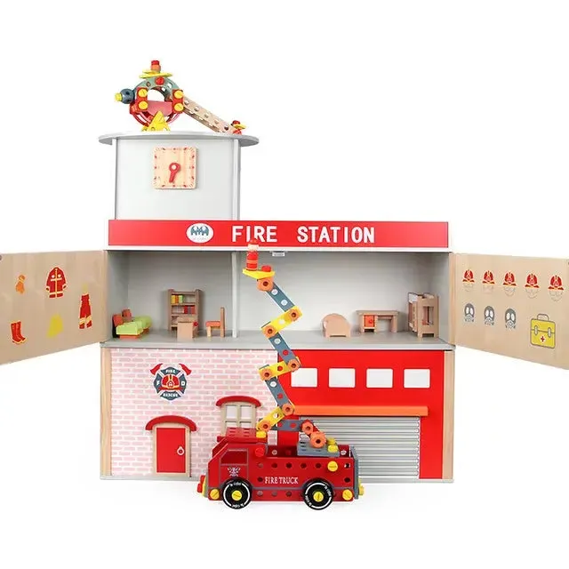 Large Wooden Fire Station and Building