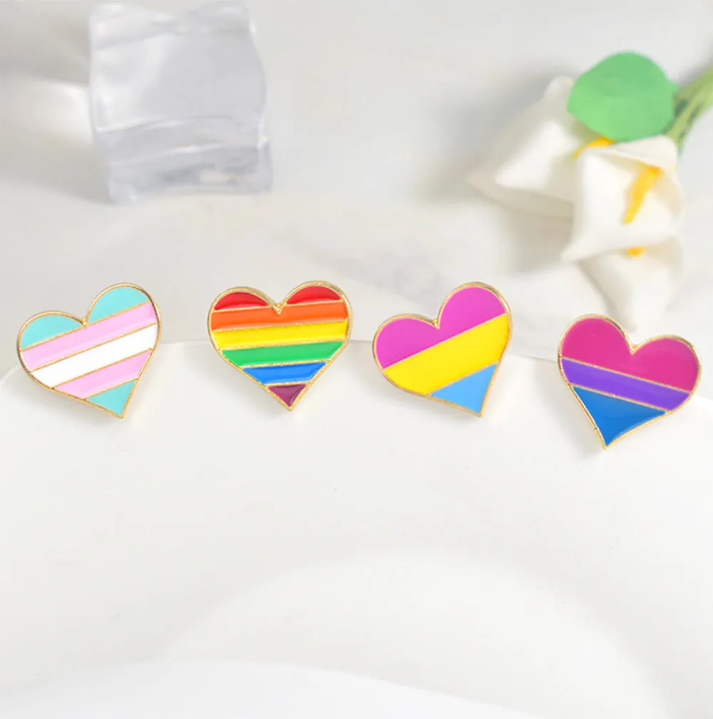 [LGBTQ ] Pansexual Heart, Enamel Brooch Pin