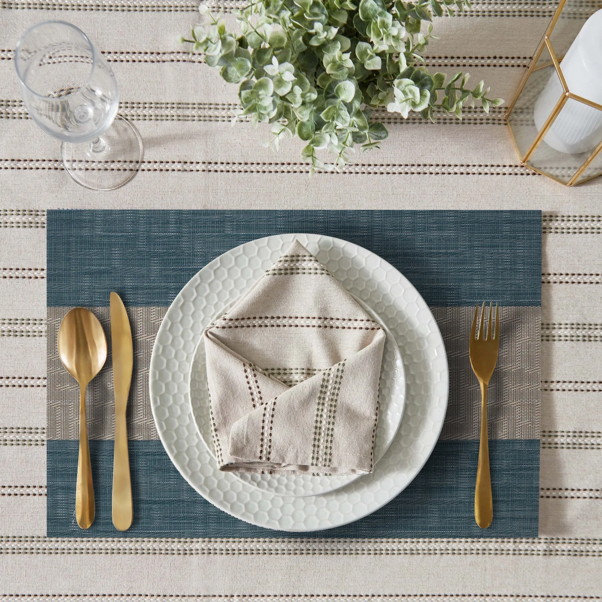 Luxury Placemat Set of 4 | Heat Resistant Placemats | Table Mats | Cotton Home - Teal