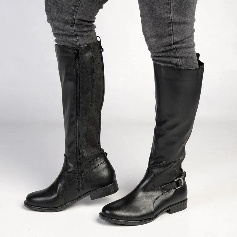 Madison Gina Long Boot With Gusset - Black