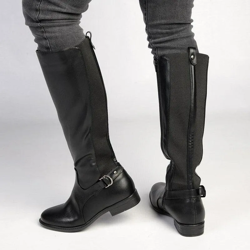 Madison Gina Long Boot With Gusset - Black