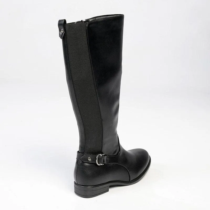 Madison Gina Long Boot With Gusset - Black