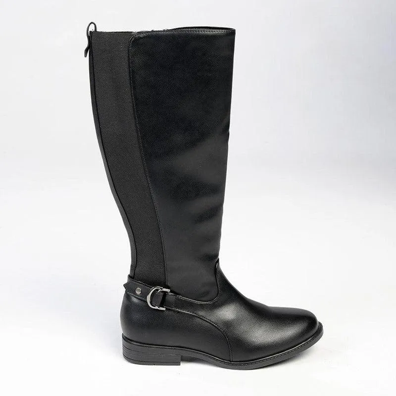 Madison Gina Long Boot With Gusset - Black