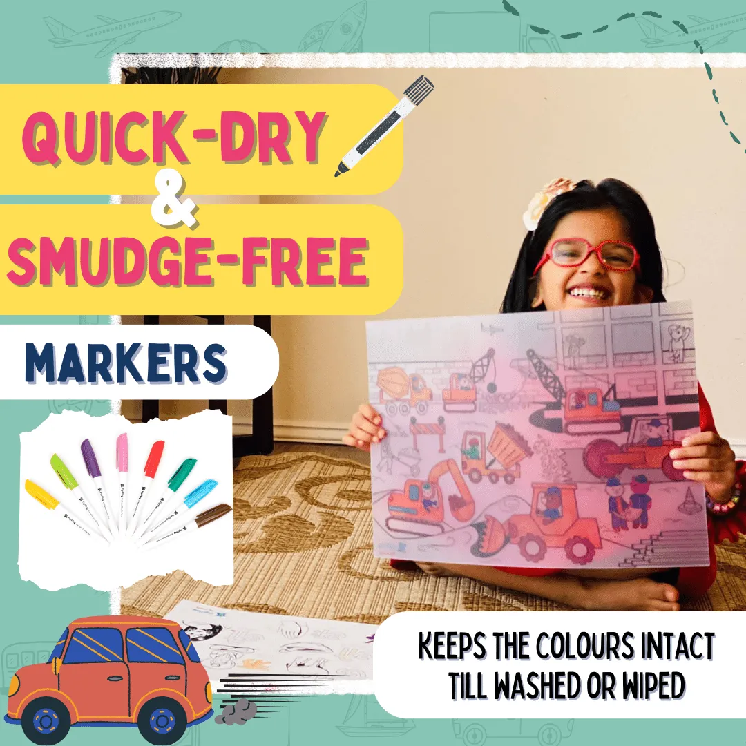 PepPlay Doodle Placemats Set– Vehicle Series (DIY Drawing Kit)