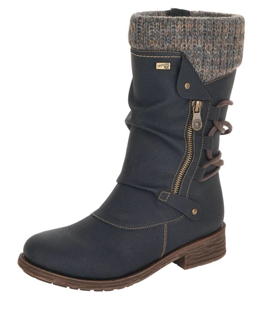 Remonte D8070-01 Mombasa Black Combination Mid-Calf Tex Boots